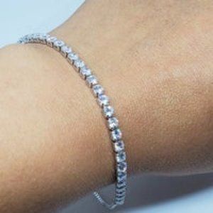 Real .925 Sterling Silver CZ Bracelet